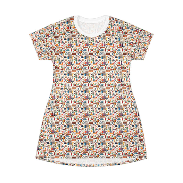Watercolor Sewing Supplies 1 T-Shirt Dress  PatternLuxe