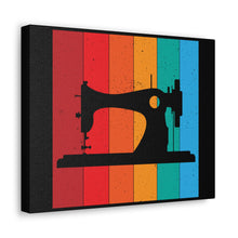 Retro Sewing Machine - Black - Canvas Gallery Wraps