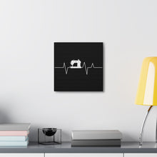 Sewing Machine Heart Beat - Black - Canvas Gallery Wraps