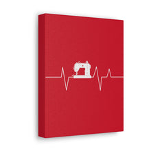 Sewing Machine Heart Beat - Red - Canvas Gallery Wraps