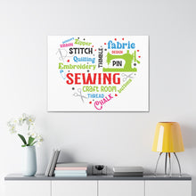 Colorful Sewing Word Cloud - Canvas Gallery Wraps