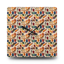 Watercolor Sewing Supplies 9 Acrylic Wall Clock