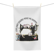 Cats and Sewing Microfiber Tea Towel