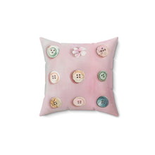 Sew Sweet Sewing Buttons Spun Polyester Square Pillow