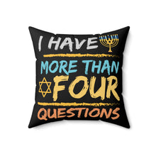 4 Questions Spun Polyester Square Pillow - Black