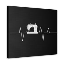 Sewing Machine Heart Beat - Black - Canvas Gallery Wraps