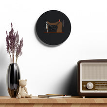 Vintage Sewing Machine Acrylic Wall Clock - Black