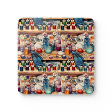 Watercolor Sewing Supplies 3 Corkwood Coaster Set