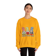 Peace, Love, Sew Gnomes Unisex Heavy Blend™ Crewneck Sweatshirt