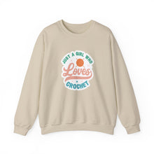 Just A Girl Crochet Unisex Heavy Blend™ Crewneck Sweatshirt