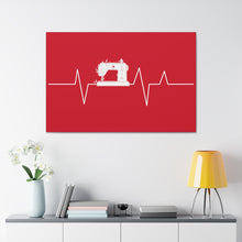 Sewing Machine Heart Beat - Red - Canvas Gallery Wraps