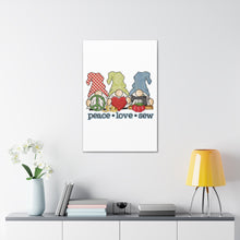 Peace, Love, Sew Gnomes - Canvas Gallery Wraps - White