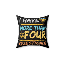 4 Questions Spun Polyester Square Pillow - Black