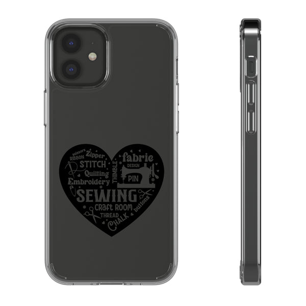 Black Sewing Word Cloud - Clear Cases