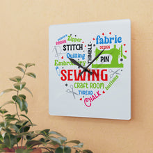Colorful Sewing Word Cloud Acrylic Wall Clock