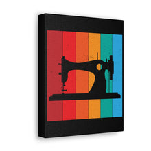 Retro Sewing Machine - Black - Canvas Gallery Wraps