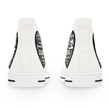 Black Sewing Word Cloud Women's High Top Sneakers