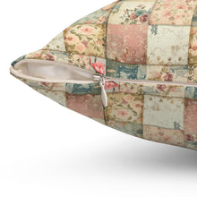 Vintage Patchwork Pattern 1 Spun Polyester Square Pillow
