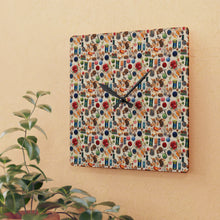 Watercolor Sewing Supplies 7 Acrylic Wall Clock