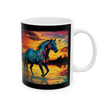 Colorful Modern Horse Ceramic Mug, (11oz, 15oz)