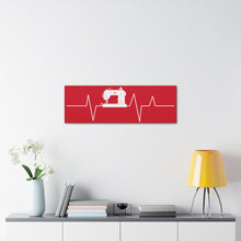 Sewing Machine Heart Beat - Red - Canvas Gallery Wraps