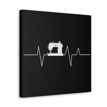 Sewing Machine Heart Beat - Black - Canvas Gallery Wraps