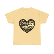 Black Sewing Word Cloud Unisex Heavy Cotton Tee