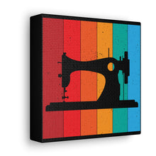 Retro Sewing Machine - Black - Canvas Gallery Wraps