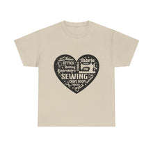 Black Sewing Word Cloud Unisex Heavy Cotton Tee