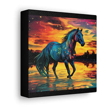 Colorful Modern Horse - Canvas Gallery Wraps - Black