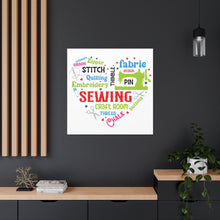 Colorful Sewing Word Cloud - Canvas Gallery Wraps