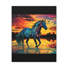 Colorful Modern Horse - Canvas Gallery Wraps - Black