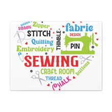 Colorful Sewing Word Cloud - Canvas Gallery Wraps