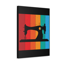 Retro Sewing Machine - Black - Canvas Gallery Wraps