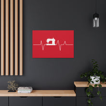 Sewing Machine Heart Beat - Red - Canvas Gallery Wraps