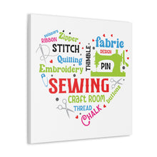 Colorful Sewing Word Cloud - Canvas Gallery Wraps