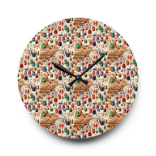 Watercolor Sewing Supplies 8 Acrylic Wall Clock