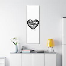 Black Sewing Word Cloud - Canvas Gallery Wraps