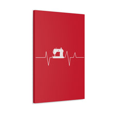 Sewing Machine Heart Beat - Red - Canvas Gallery Wraps