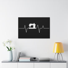 Sewing Machine Heart Beat - Black - Canvas Gallery Wraps