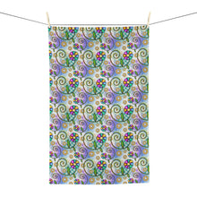 Floral Collage Pattern 1 Microfiber Tea Towel