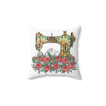 Retro Gorgeous Sewing Machine Spun Polyester Square Pillow