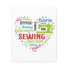 Colorful Sewing Word Cloud - Canvas Gallery Wraps