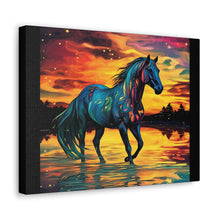 Colorful Modern Horse - Canvas Gallery Wraps - Black