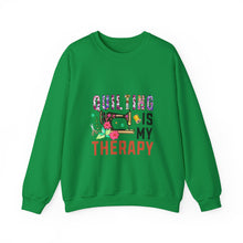 Floral Quilting is My Therapy Unisex Heavy Blend™ Crewneck Sweatshirt