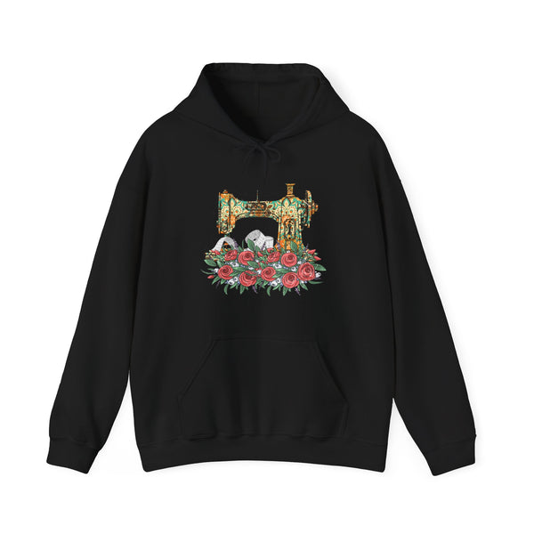 Retro Gorgeous Sewing Machine Unisex Heavy Blend™ Hooded Sweatshirt