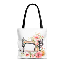 Blue Floral Sewing Machine Tote Bag