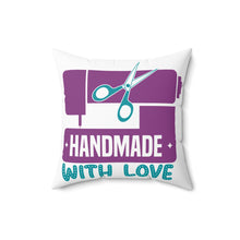 Handmade with Love Spun Polyester Square Pillow