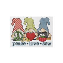 Peace, Love, Sew Gnomes Outdoor Rug