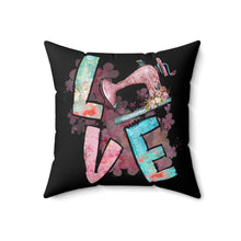 Sewing Love Spun Polyester Square Pillow - Black